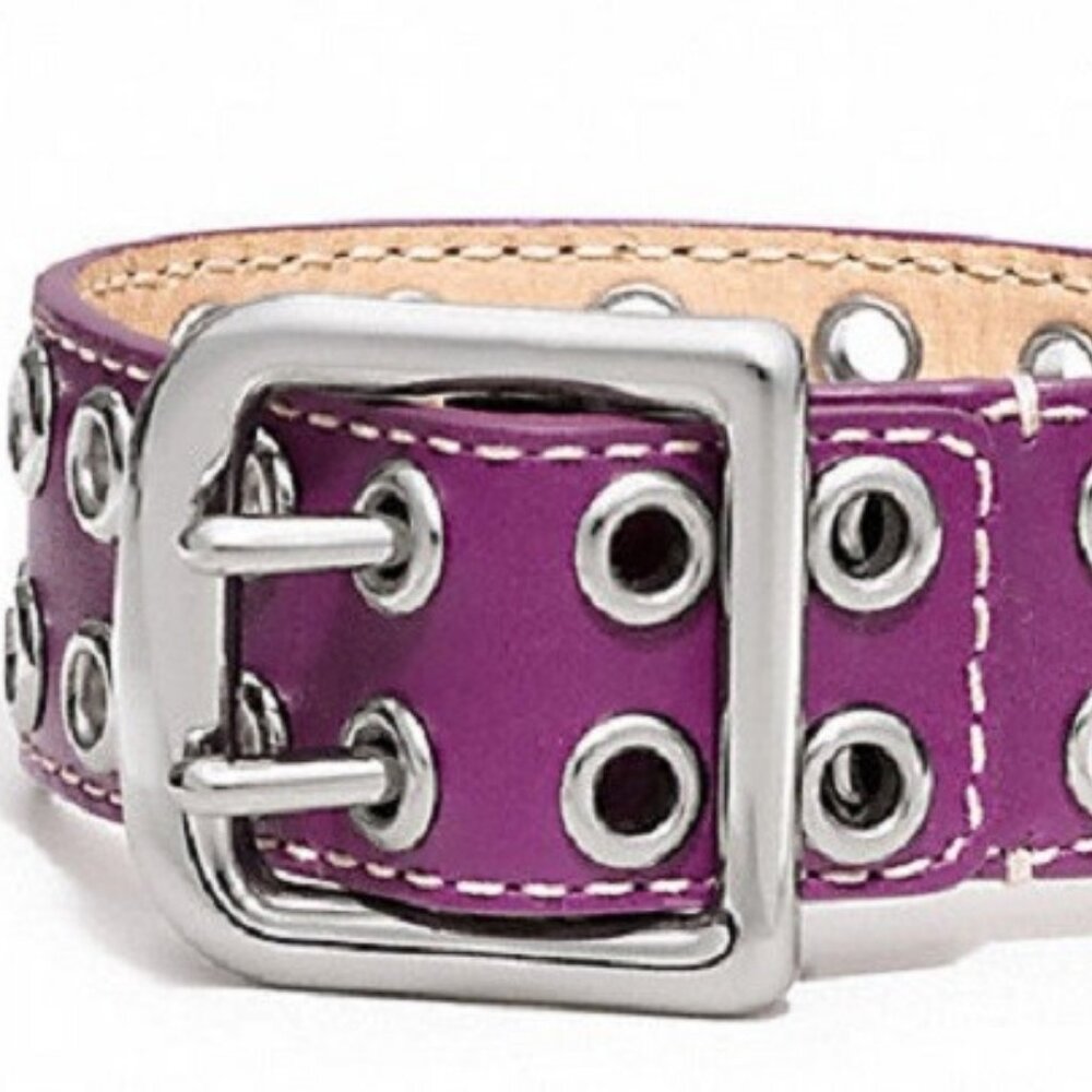 Coach 96569 Grommet Buckle Bracelet White Purple